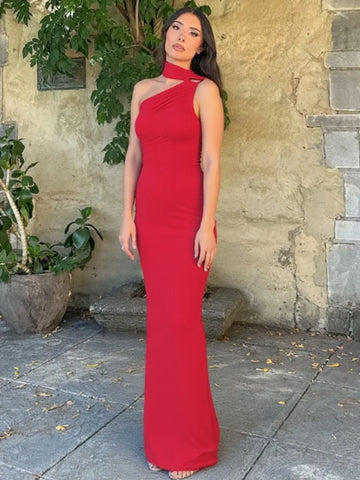 Backless Halter Maxi Dress for Women - Summer Elegance