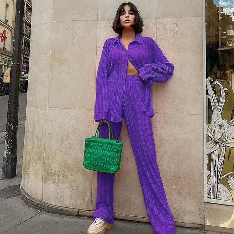 Elegant Two Piece Set for Women - Drape & Loose Fit