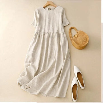 Women’s Summer Cotton Linen Blend Casual Dress