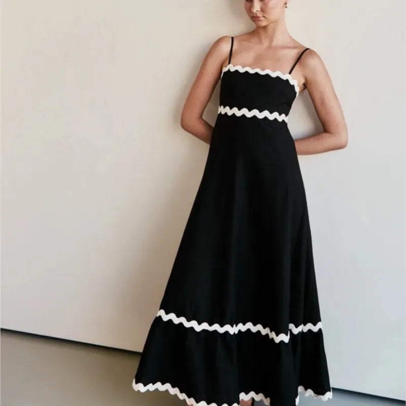 Elegant Summer Lace Patchwork A-line Dress for Women