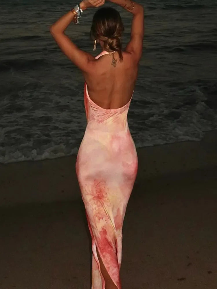Backless Maxi Dress for Women - Summer Beach Club Party