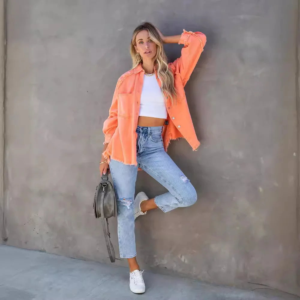 Colorful Tassel Denim Jacket for Women