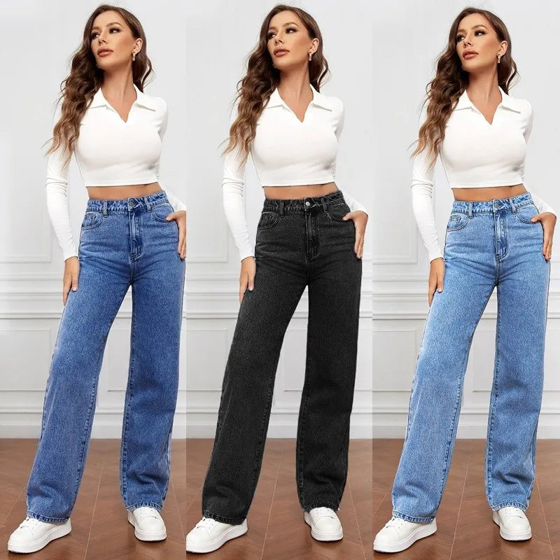 2024 New High Waist Straight Leg Jeans for Women