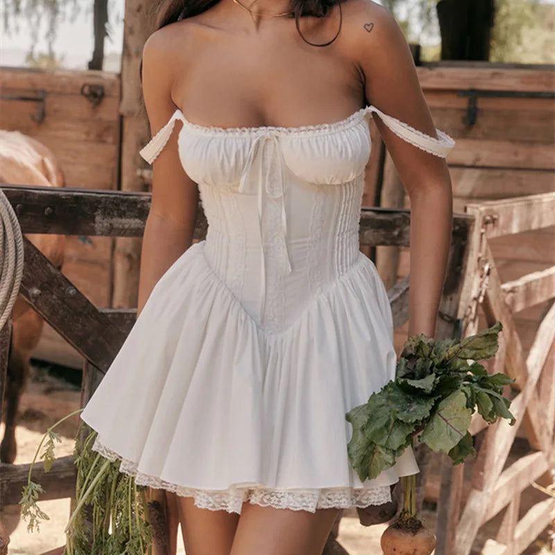 2024 Summer Women’s Lace Panel A-line Mini Dress