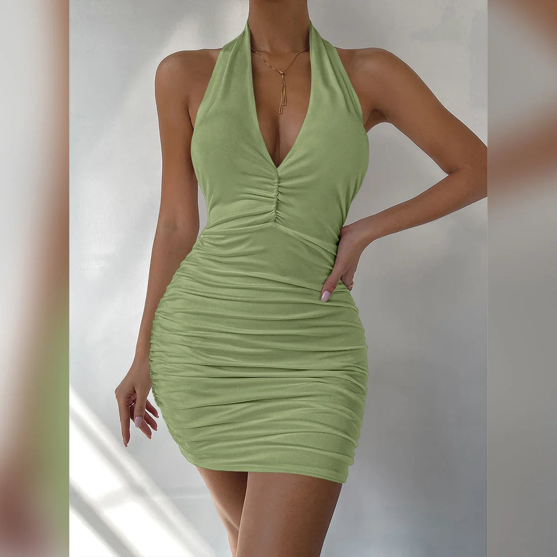 Sexy Deep V Backless Mini Dress for Women