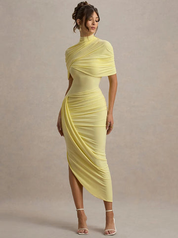 Backless Ruched Maxi Dress for Women