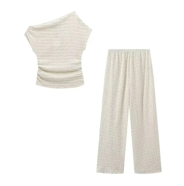 High Waist Sleeveless Irregular Pants Set for Women