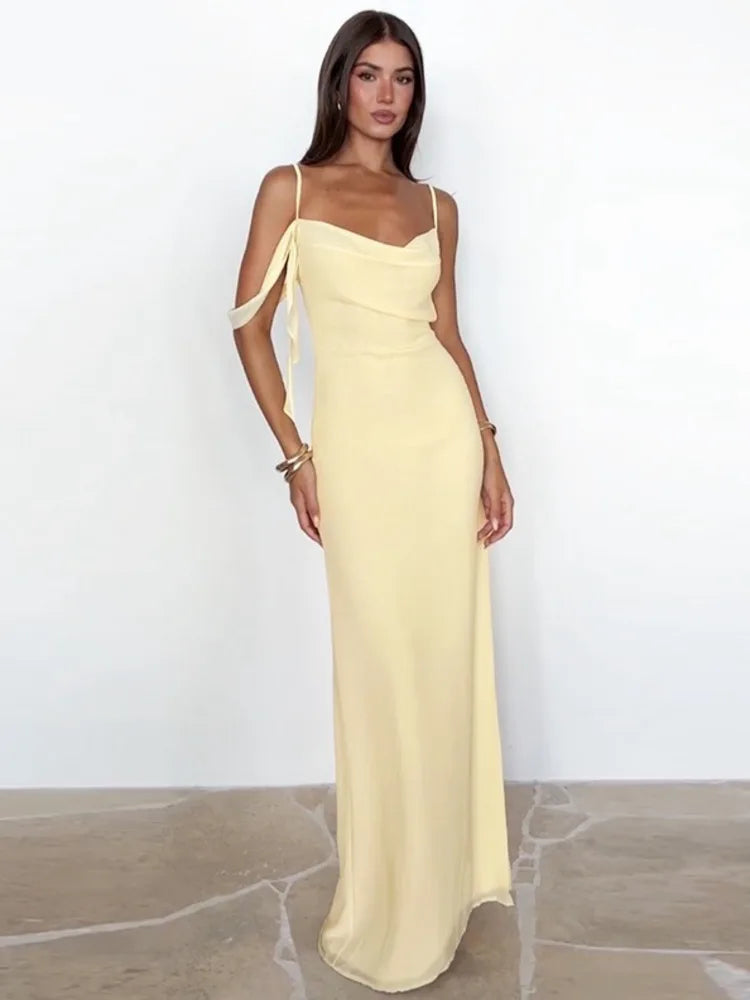 Backless Spaghetti Strap Maxi Dress for Women
